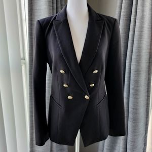 WHBM Black Tailored Blazer with Military/Nautical style